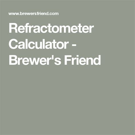 grainfather refractometer calculator|brewer's friend refractometer chart.